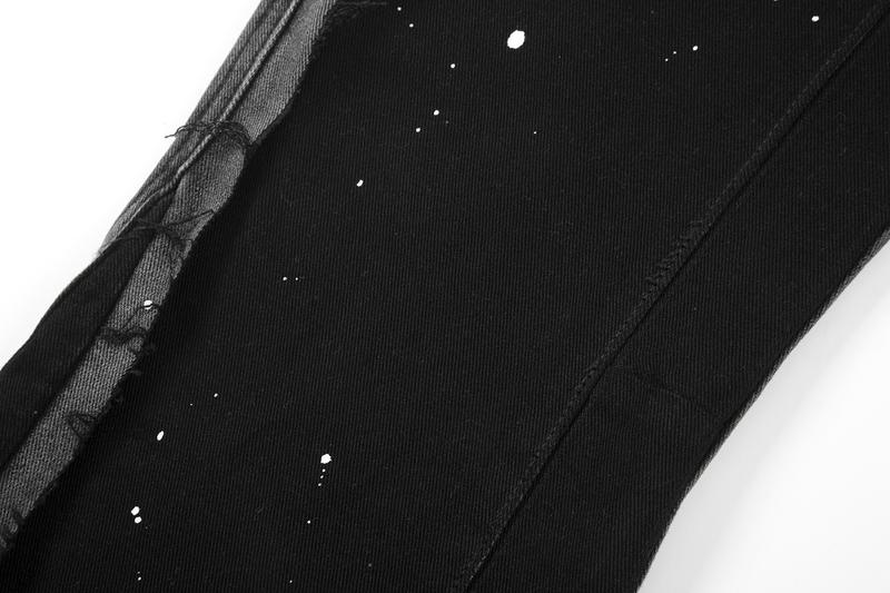 GINGTTO Men's Stacked Flared Jeans Relaxed Bootcut Patchwork Streetwear Straight Leg Stretch Denim Pants