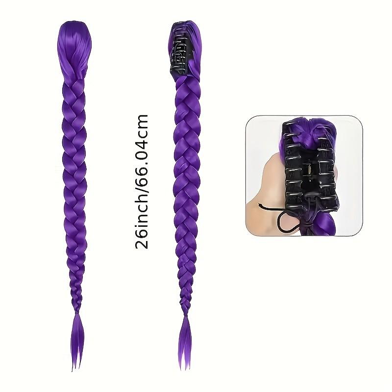 Anime Long Hair Fishbone Braid Hair Clip Ponytail Wig, Heat Resistant Fiber, Wavy Design, Ideal for Adult Women, K-Style, Cosplay, Festive Wear