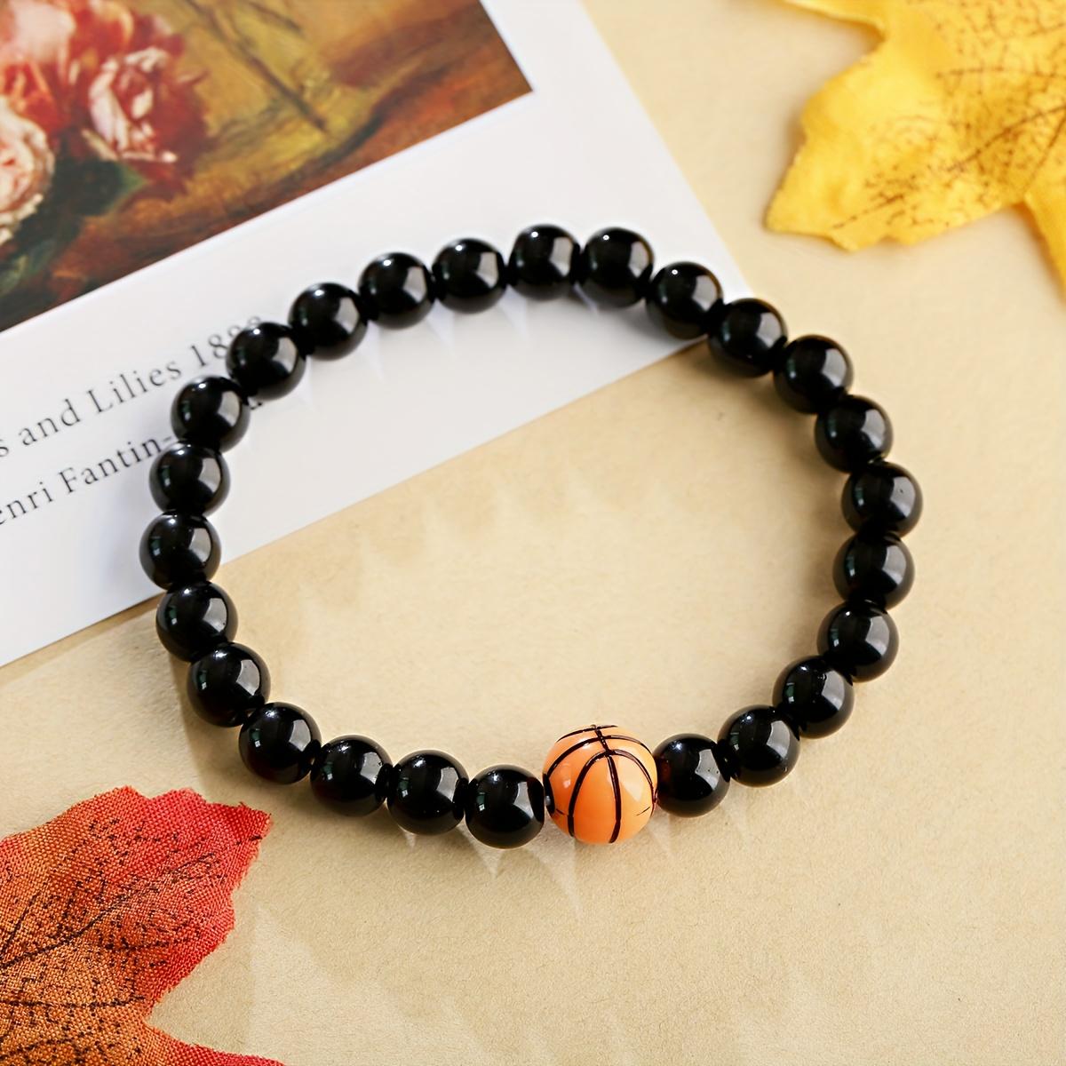 The Basketball Boy Beaded Bracelet Is the Best Gift for Sports Boys, Suitable for Fans.It Is a Jewelry Gift for Sports Teams and an Adjustable Bracelet for Basketball Players and Enthusiasts