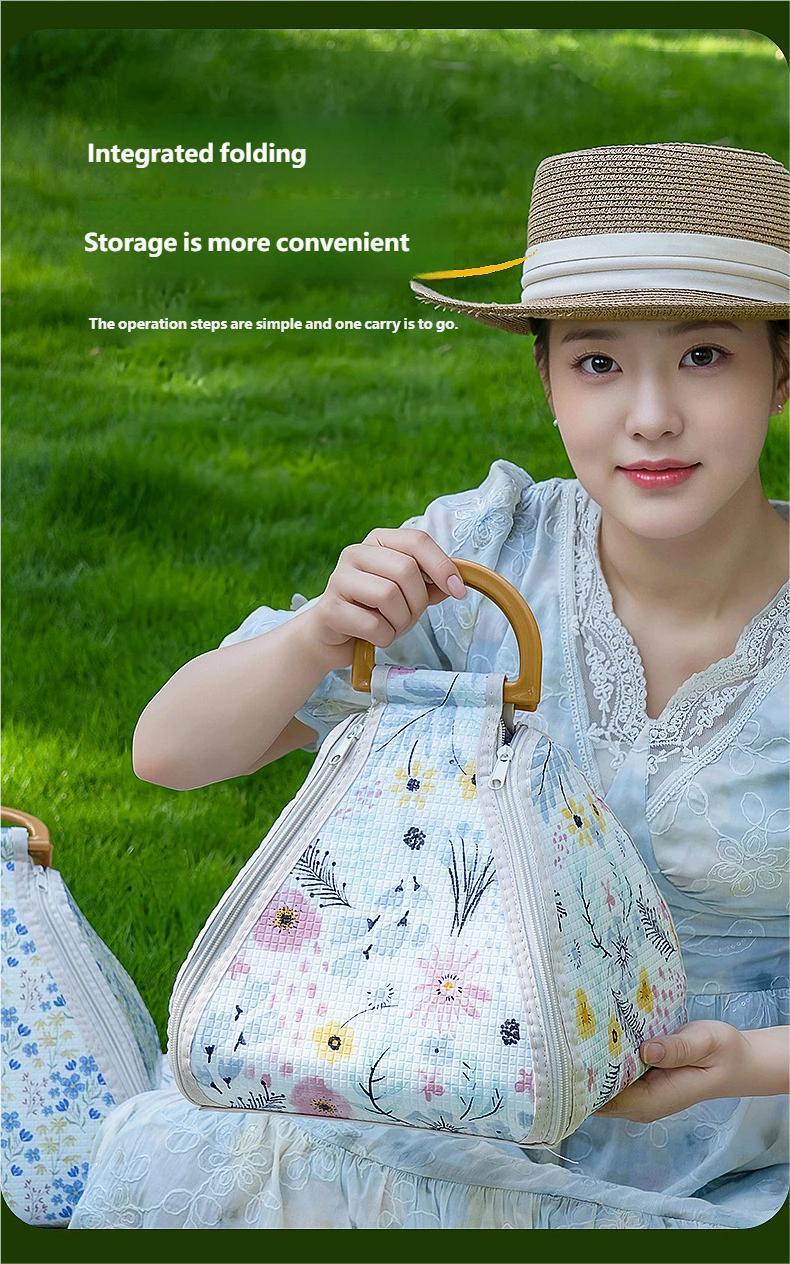 Foldable Waterproof Picnic Blanket with Carry Handle - Thick Moisture-Proof Outdoor Mat, Seat Cushion, Portable Camping Supplies for Park, Family Outdoor Use