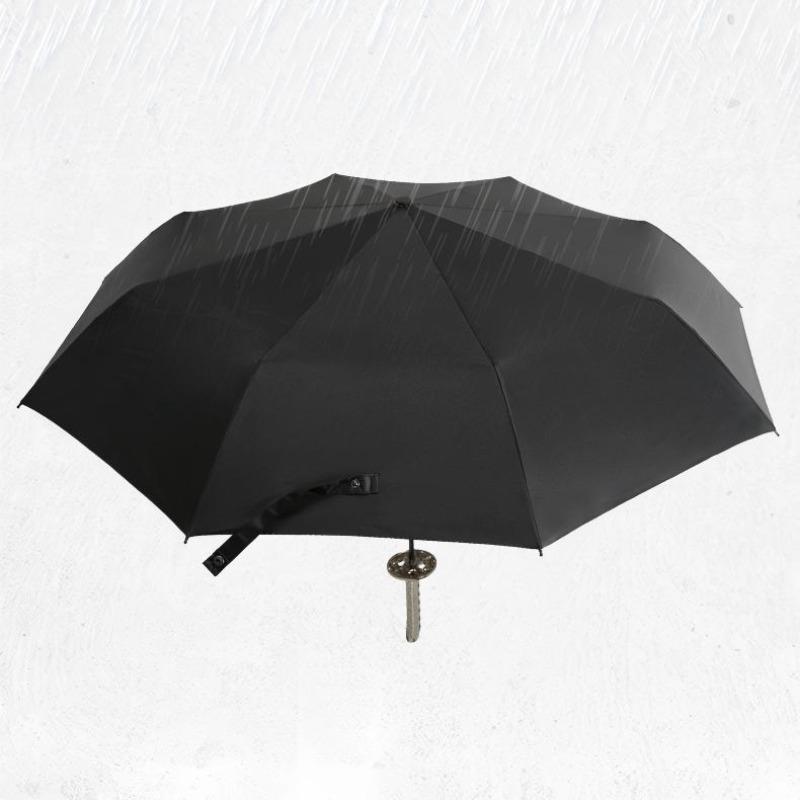 Creative Three-Fold Automatic Samurai Sword Umbrella, Lightweight Waterproof Umbrella, Anime Rainy Day Umbrella, Advertising Handle, in Stock