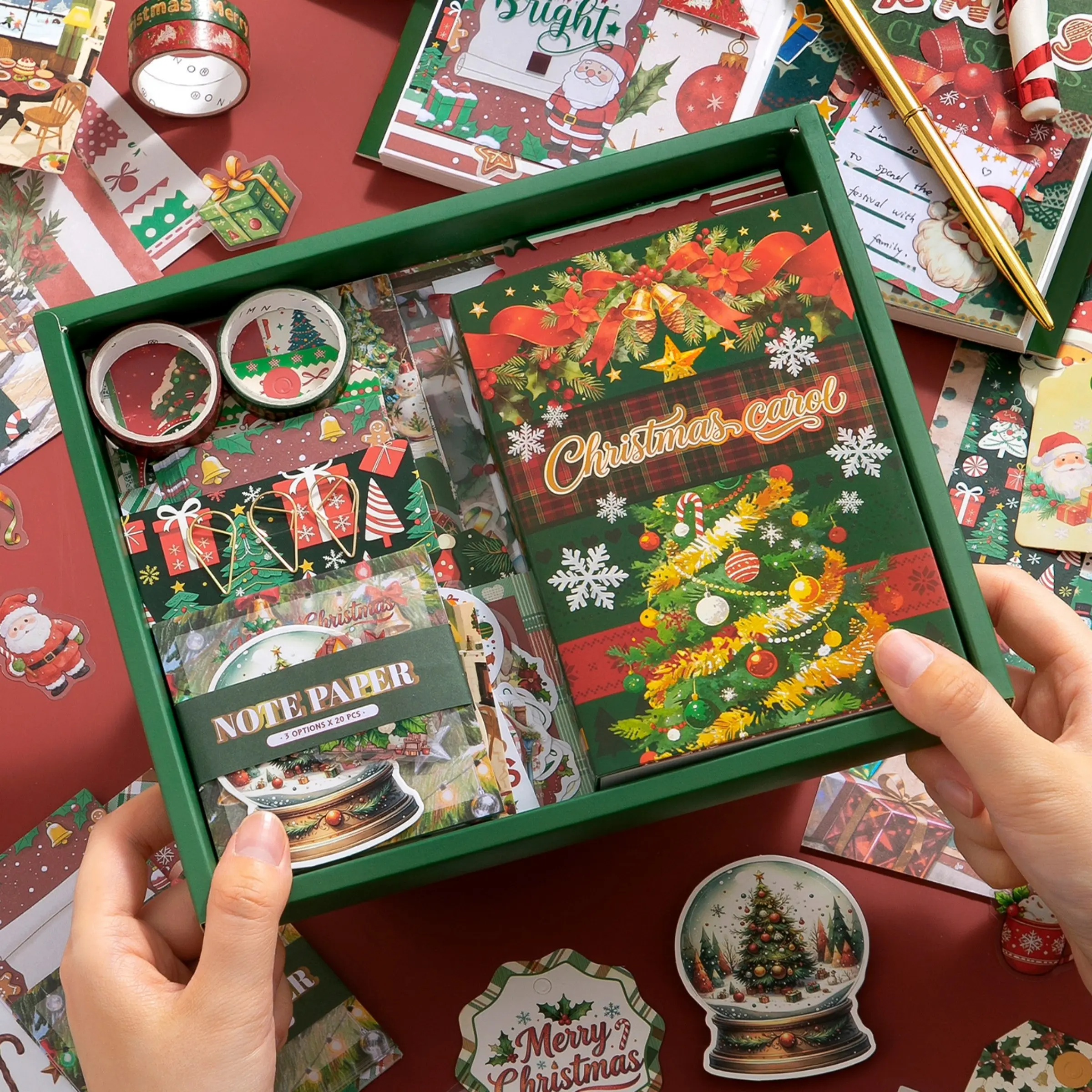 Christmas Planner Gift Box, Cute Style Planner Set, Perfect for Christmas Gifts, Ideal Gift, and DIY Planner Making, Festive Handmade Craft Kit