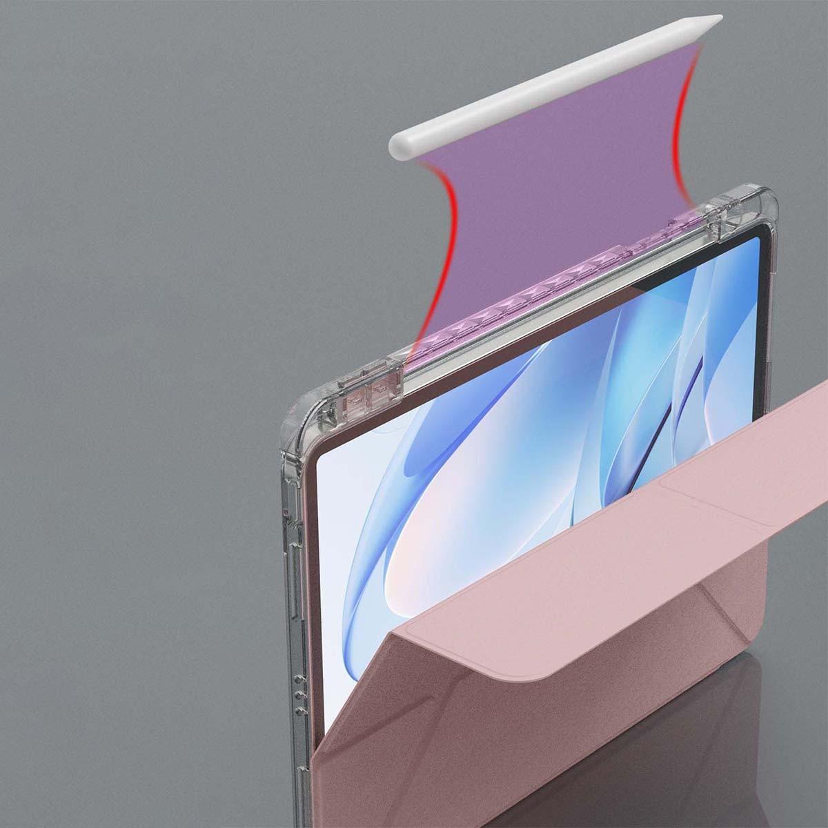 1pc Transparent Borders Acrylic Y-Fold Flat Stand Protective Case for iPad 11(A16 2025) Multi-Angle Kickstand With Pencil Slot, Scratch & Bend Resistance Acrylic Back Cover,for iPad Air 11-inch (M3) 2025Magnetic Auto Sleep/Wake, Simplistic/Casual/Classic