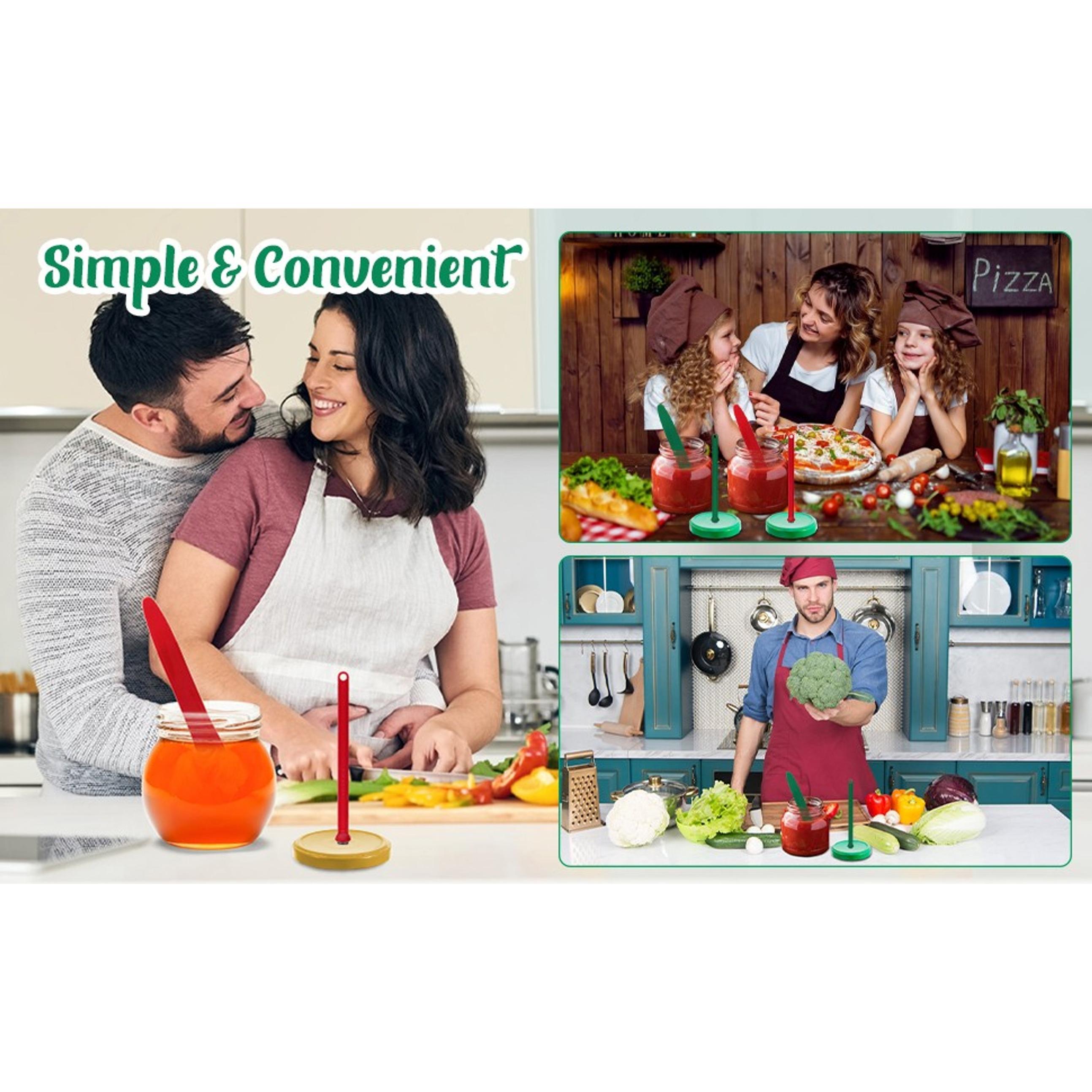 4 PCS Canning Kits- Include Magnetic Lid Lifter and Bubble Popper Heat Resistant Home Easy Canning Tools (Red+Green)