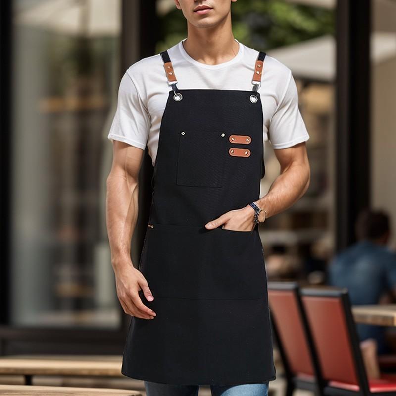 Adjustable Canvas Apron for Kitchen, Restaurant, Coffee Shop, Garden, Garage, Unisex Design, Durable Material, Perfect for Workwear