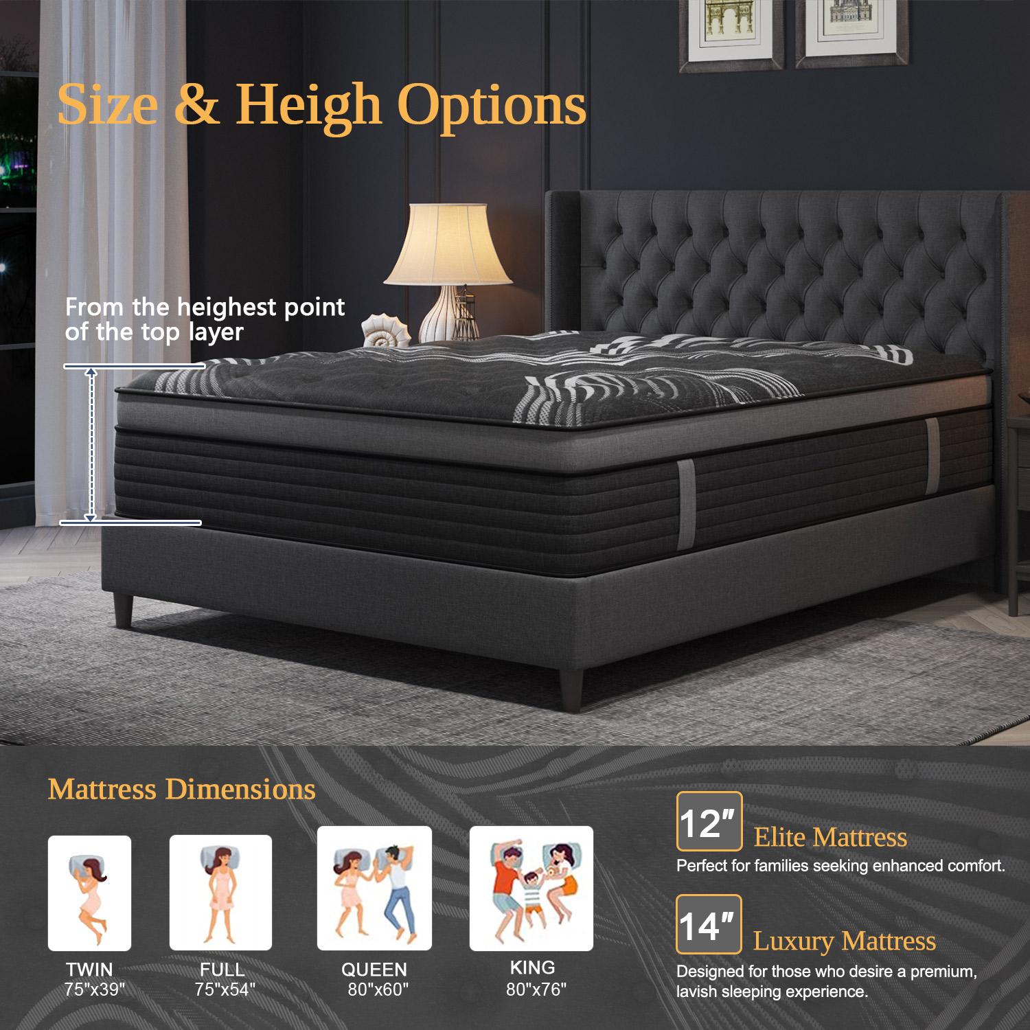 12 /14Inch Gel Memory Foam Mattress Twin Full Queen King Bed Hybrid Mattress In A Box,Pocket Spring for Edge Support, Pressure Relief, Medium Firm motion isolation 12 /14Inch Gel Memory Foam Mattress Twin Full Queen King Bed Hybrid Mattress In A Box,Pocket Spring for Edge Support, Pressure Relief, Medium Firm motion isolation