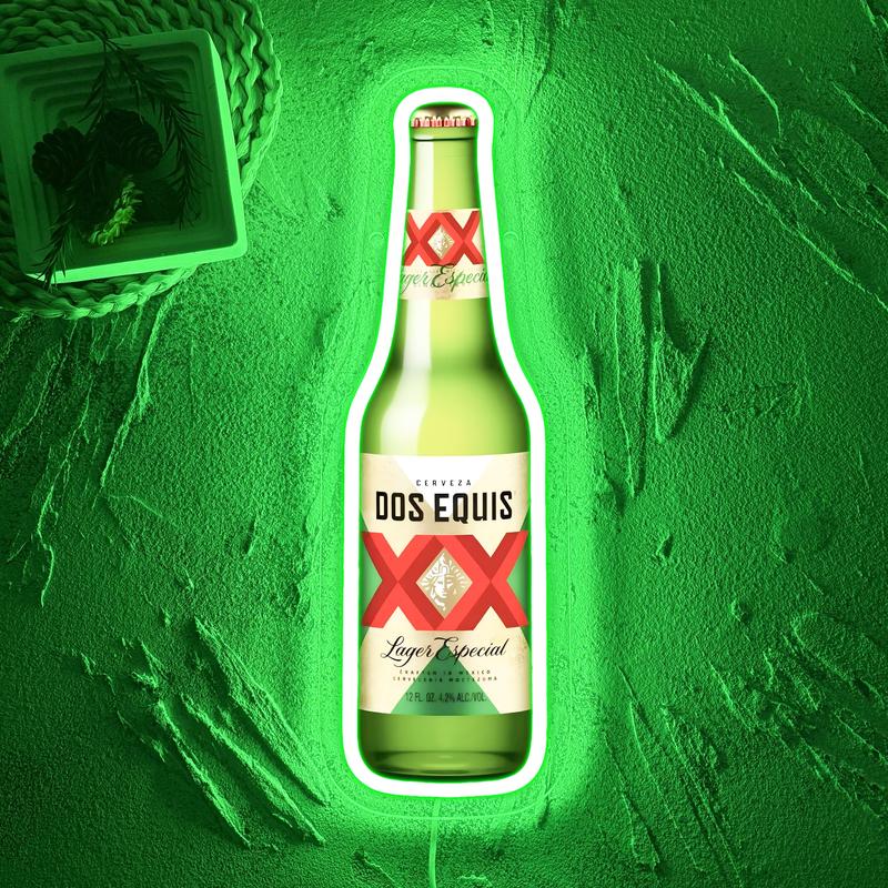 Dos Equis Mexican Lager Beer Neon Sign for Wall Decor Dimmable Beer Neon Signs Bar Led Sign Neon Sign for Man Cave Light Up Sign for Bedroom Home Bar Shop Pub Bistro Party Hotel Game Room Decor Gifts Led Neon Lights