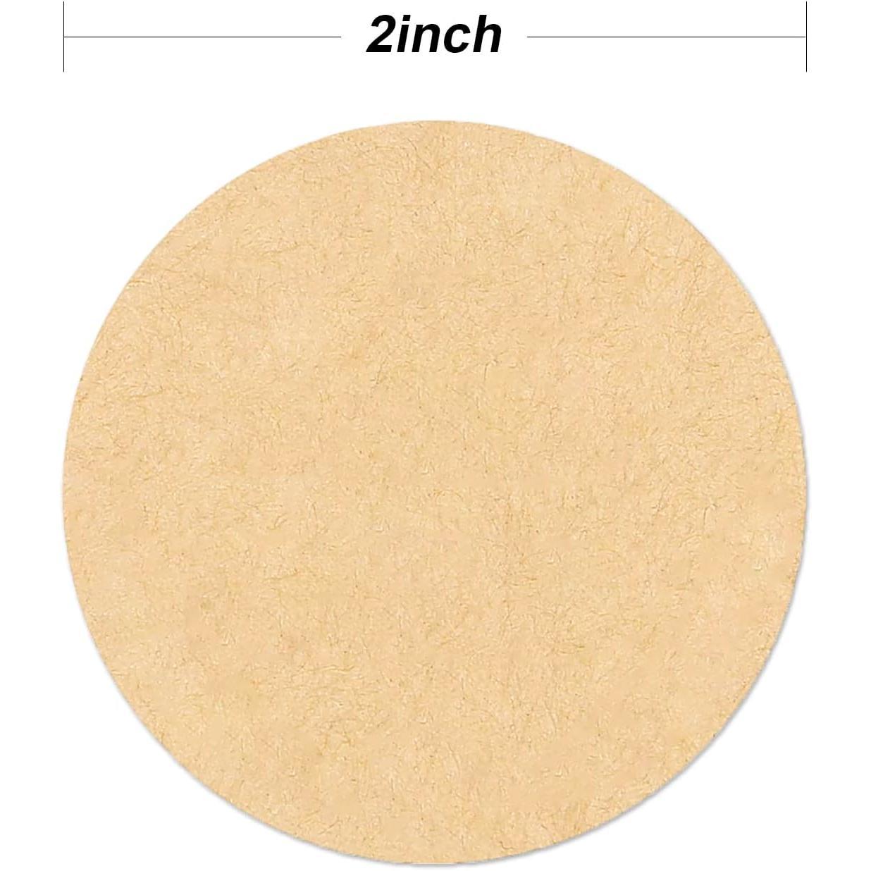 2 Inch  Brown  Stickers (500 Per Roll), Round Blank Labels for Jars and Lid, Permanent Adhesive  Stickers, Mason Jar Bottle Canning Labels
