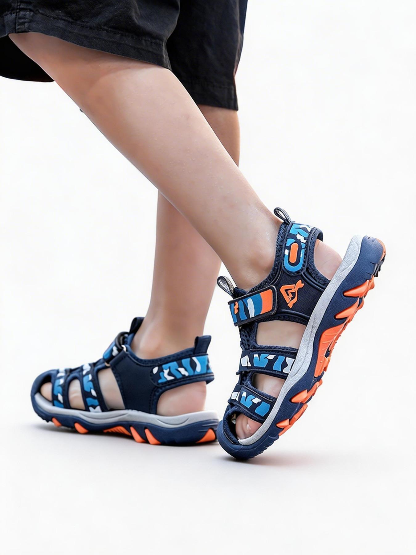Sandals, Unisex Summer Beach Shoes, School Style Design, Anti-Slip, Breathable, Lightweight, Velcro Closure