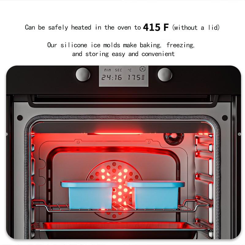 Lidded Silicone Freezer Tray, 17 oz (500 ml), BPA-Free Food Grade Material, Easy Release and Durable Design, 1/2 Pack, Reusable Food Storage Container, Easy Release Leak-Proof High-Temperature Soup and Dish Storage Box, Microwave and Dishwasher Safe