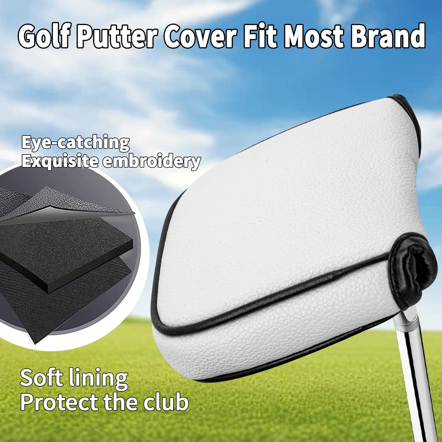 1pc Blank Design Square Golf Club Head Cover, Protective Cover for Male and Female, Ideal for Outdoor Enthusiasts, Essential Golf Gear, Golf Accessory