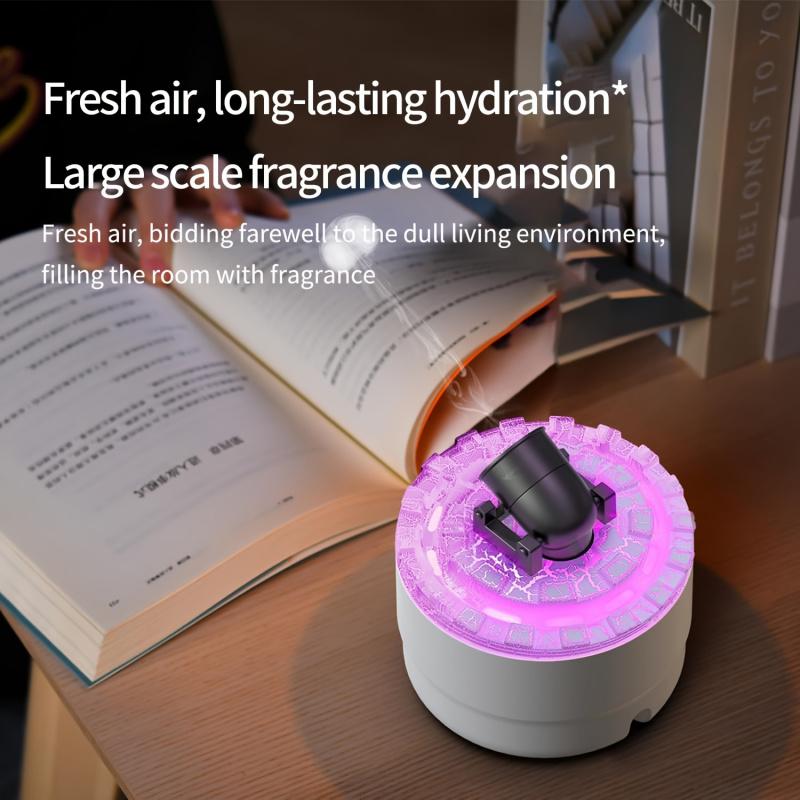 1count Creative Battery Essential Oil Diffuser Humidifier, Spit Smoke Ring Humidifier Aromatherapy Diffuser, 3 Timing Modes Timer 7 Colorful Light Diffuser Essential Oil Large Room, USB Interface, USB Powered Humidifier