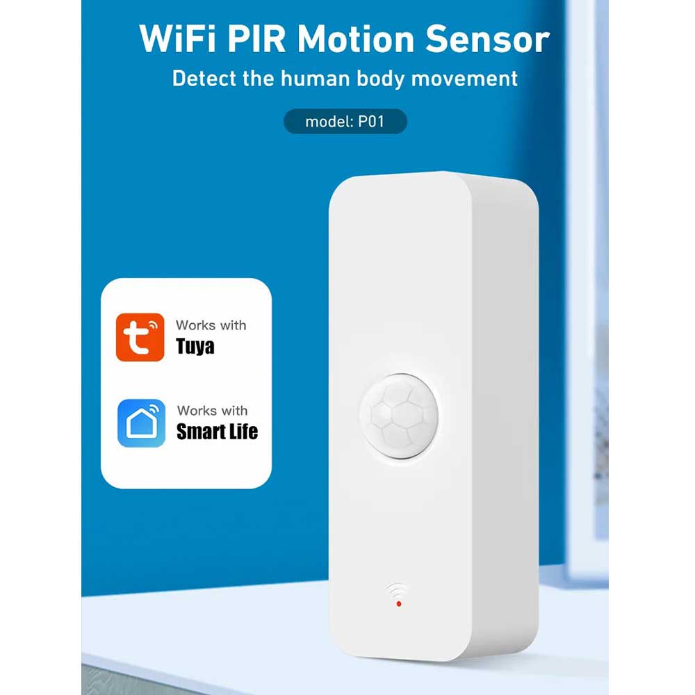 2pcs Smart Life Wifi PIR Motion Sensor Intelligent Home Automation System Support Wide Angle Low Power Alarm Mobile Remote Monitor Real Time Alarm Notification Push Human Body Movement Detection Scene Linkage With Other Tuya Smart Devices & Alaxa