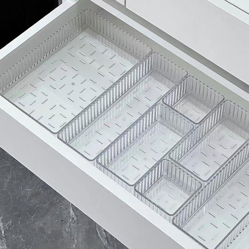 Stackable Acrylic Drawer Organizer - Adjustable Divider Trays for Cosmetics, Modular Makeup Storage Box