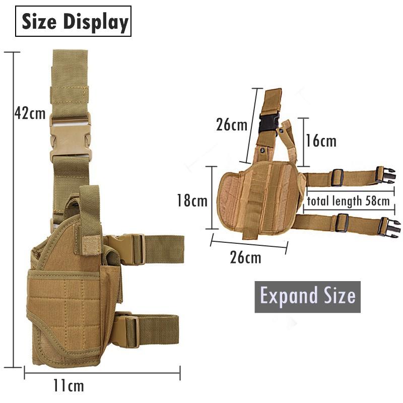 Multifunctional Tactical Leg Gun Holster, Outdoor Sports Leg Bag Quick Draw Pouch, Universal Camo Hunting Bag