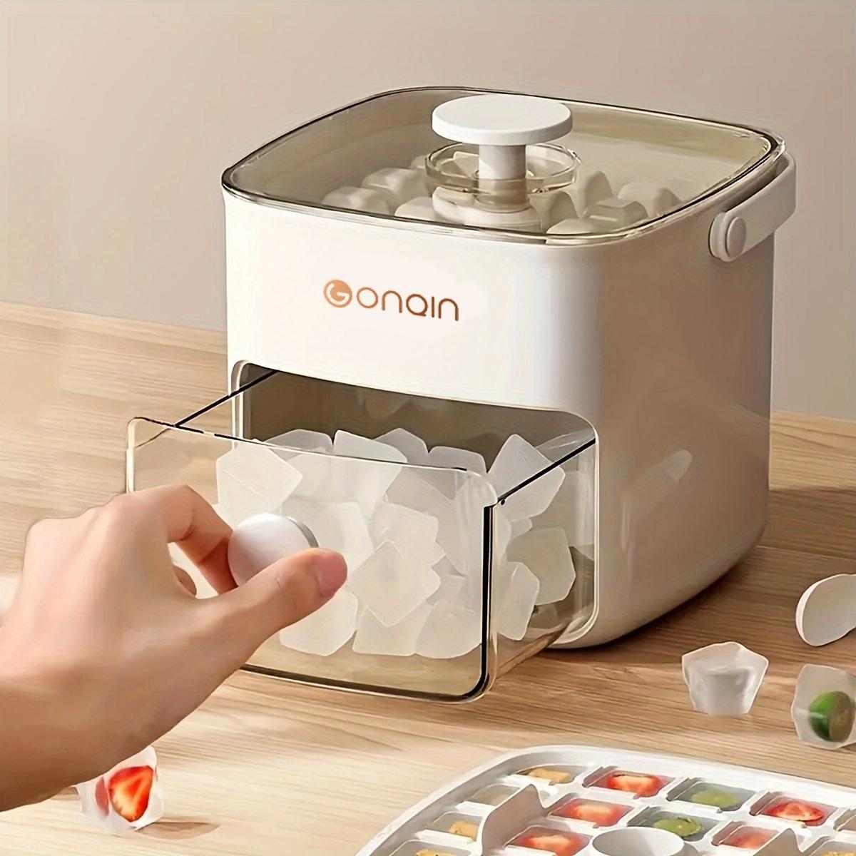 Ice Cube Maker, Ice Cubes Maker, Double Layer 48-ice Cube Maker with Easy Glide, Food-grade Plastic Storage Tray for Refrigerator, Kitchen Gadget, Utensils