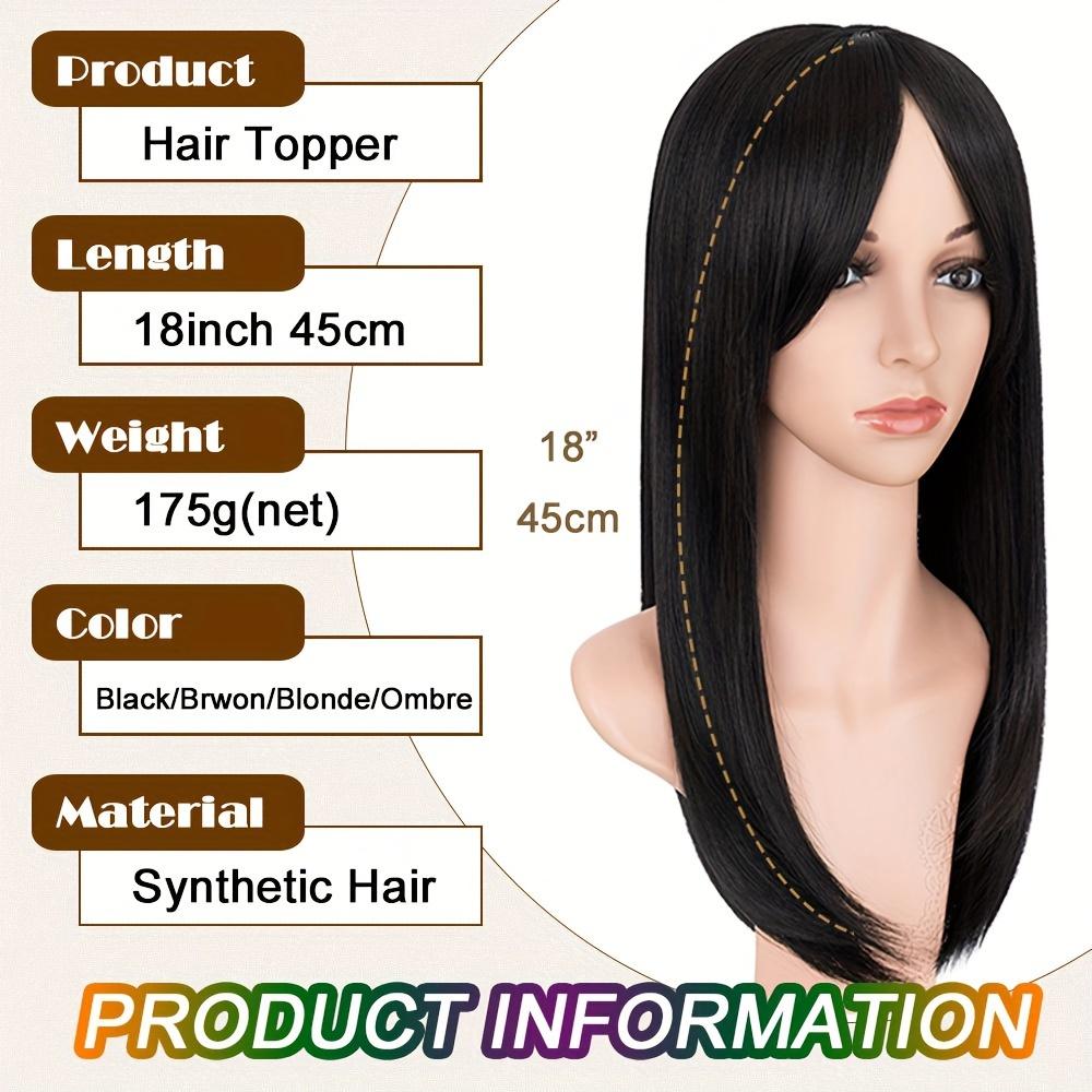18inch Long Hair Toppers Clip In Hair Extensions Soft Straight Toppers Hair Pieces For Women