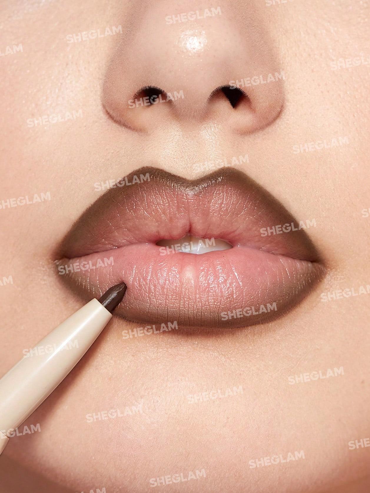 SHEGLAM GLAM 101 Lipstick & Liner Duo-DEEP CARAMEL Matte Nude Makeup Lipliner-Effortlessbeauty