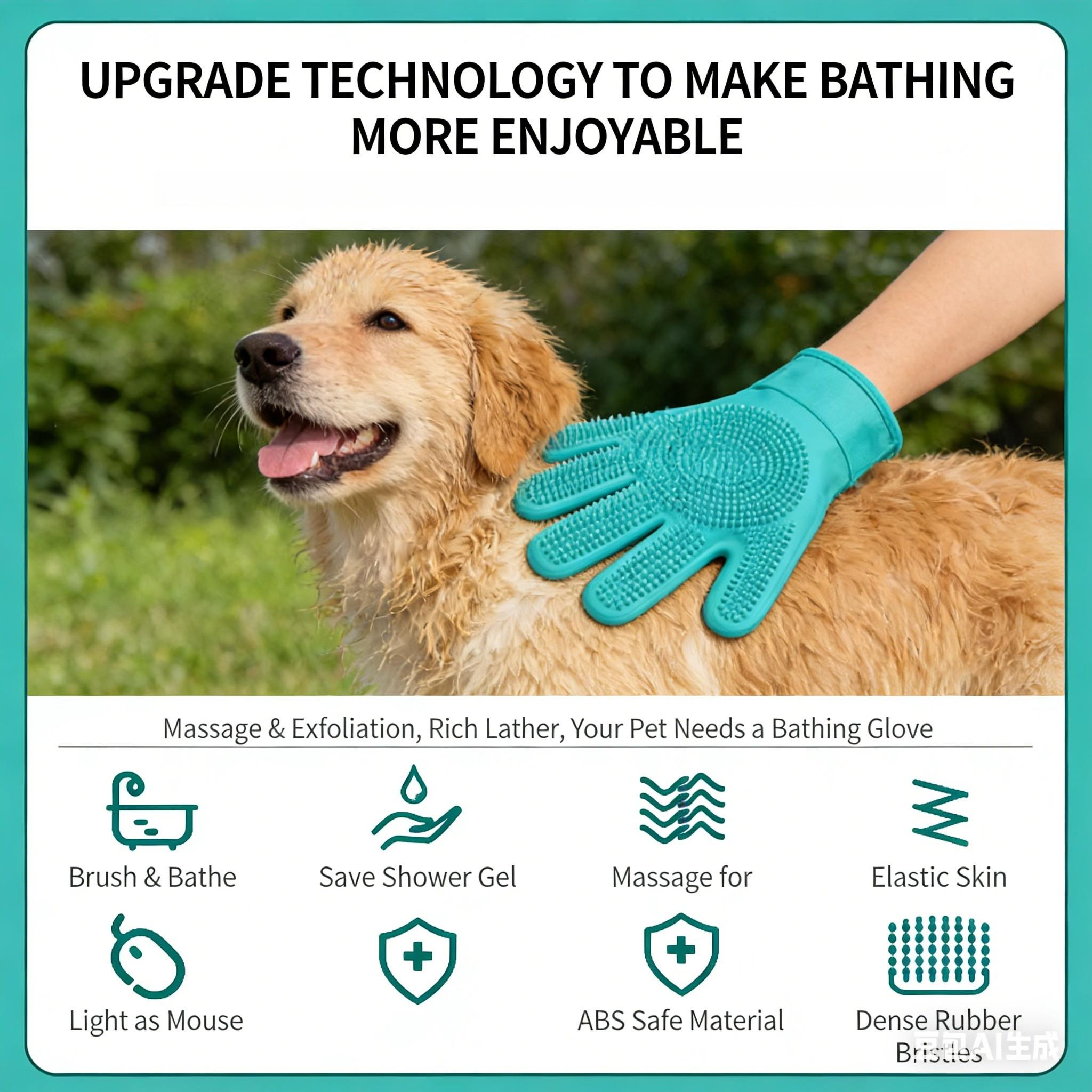 Pet Silicone Bath Brush, Dog Cat Cleaning Massage Brush, Multi-Functional Soft Silicone Brush, Gentle Pet Care Tool, Home Use