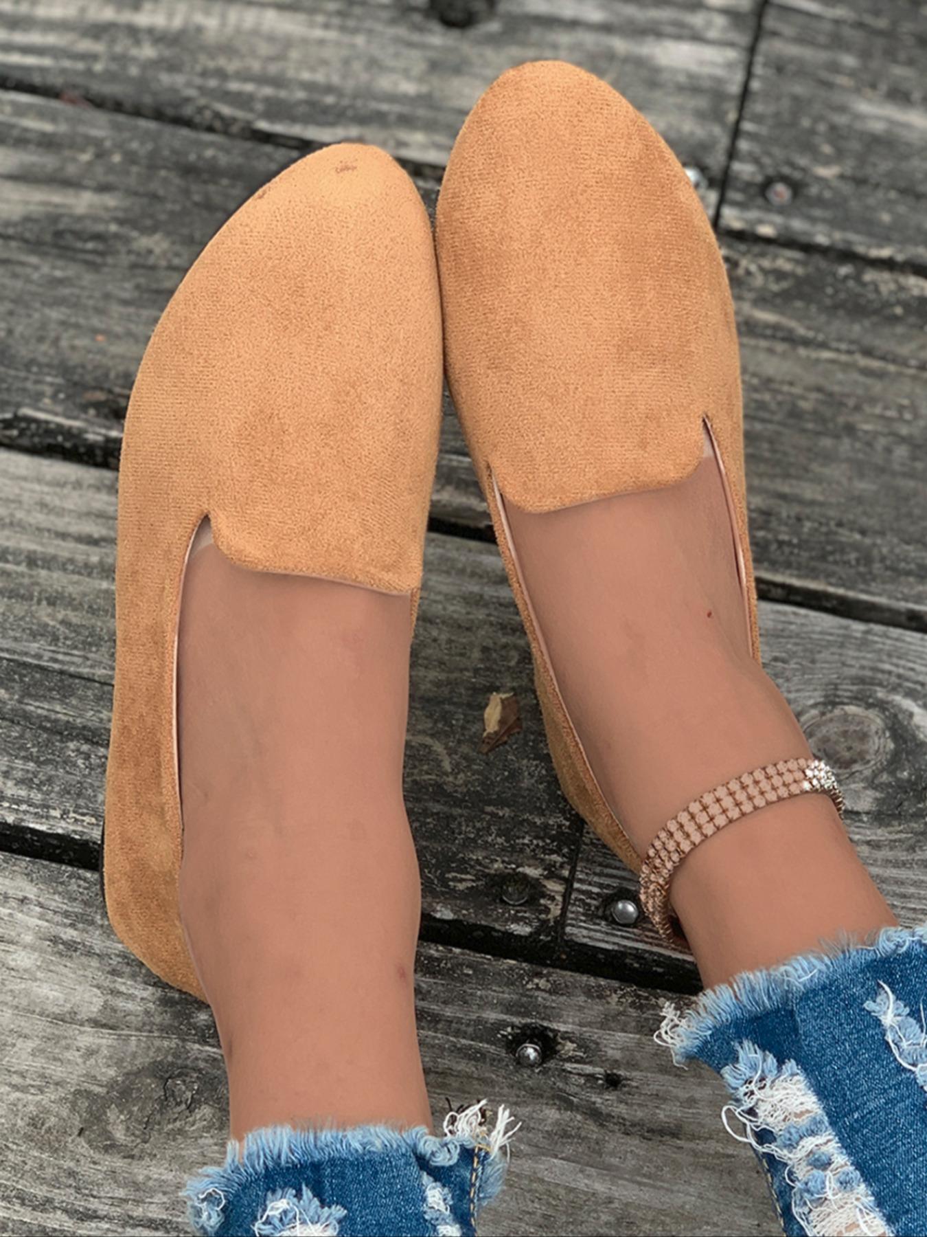 Women's Solid Color Pointed Toe Flats, Soft Sole Comfortable Slip-On Casual Shoes, Versatile Commuter Shoes for Work and Daily Wear