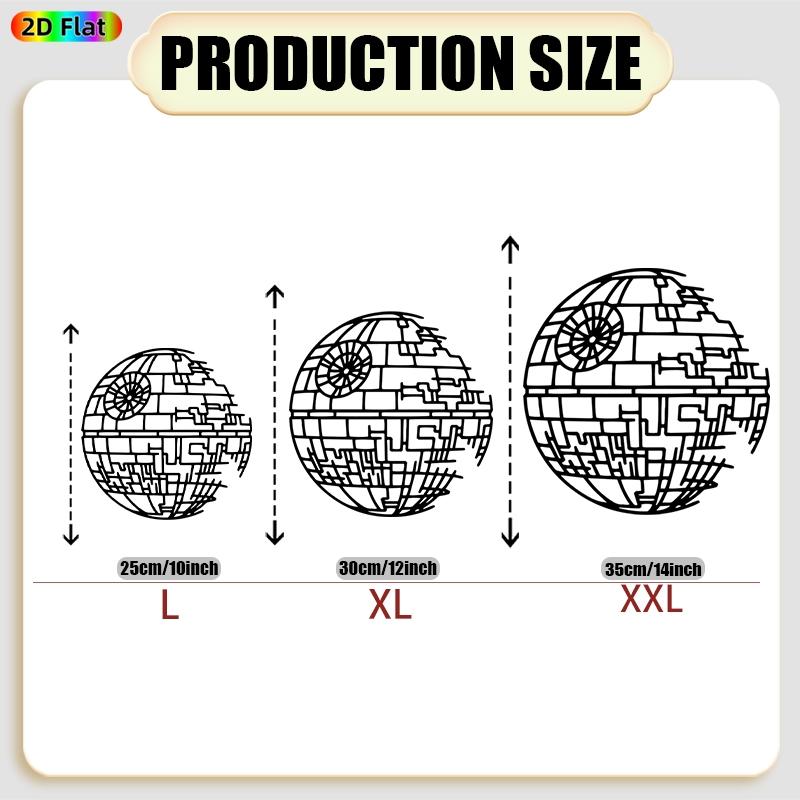 1pc Death Star Metal Wall Art, Artistic, Iconic Death Star Statue Mural, Gift for New Year, Christmas, Star Wars Enthusiasts, Weather-Resistant Metal Wall Decor Wall Sculptures, Perfect for Home Wall & Garden Fence, Sci-Fi Decor