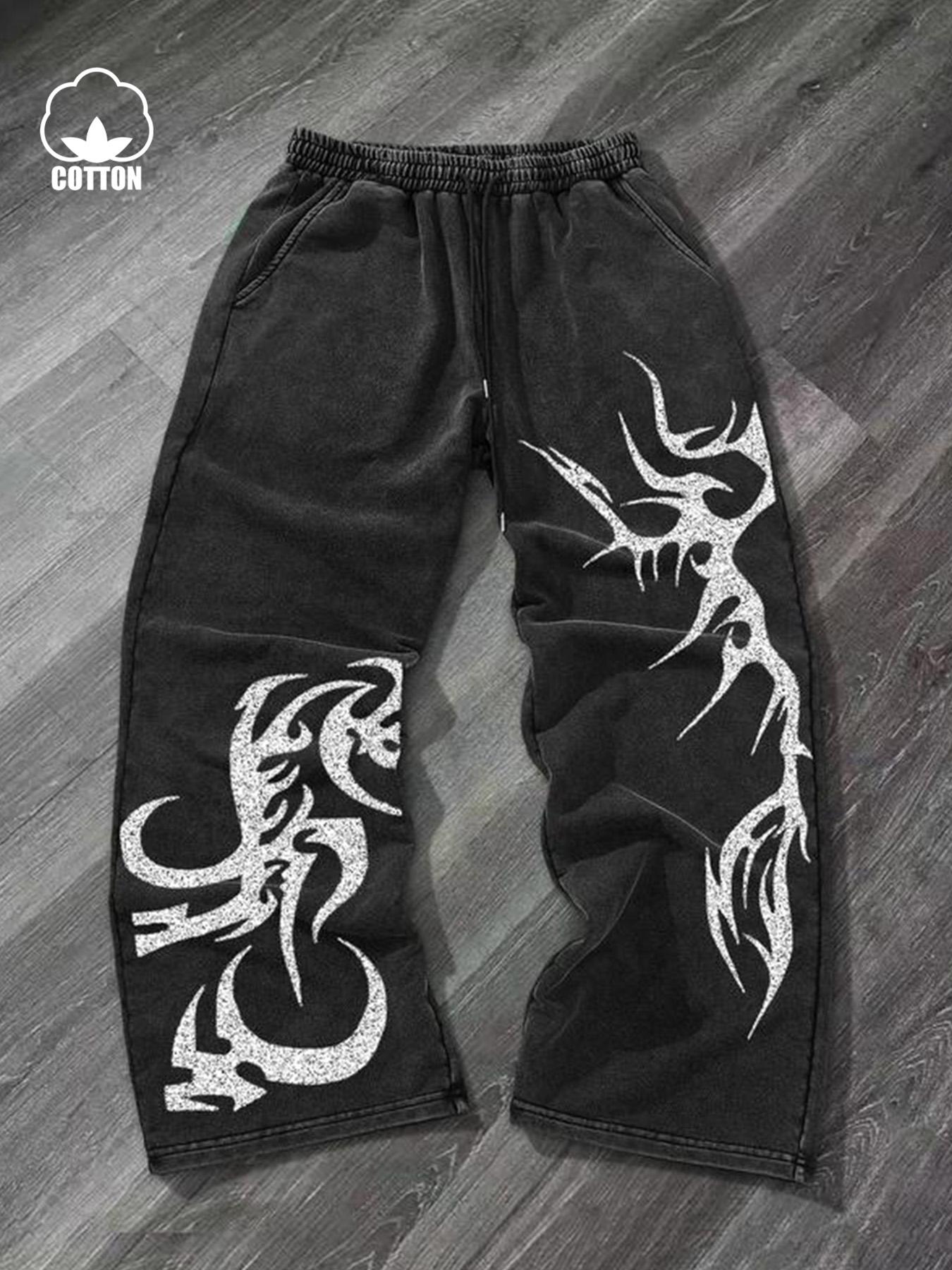 パンツ Opium Y2K Tribal Archive Waist WidePants Premium Opium Style Baggy Sweatpants | Y2K Cyber Tribal Print Wide