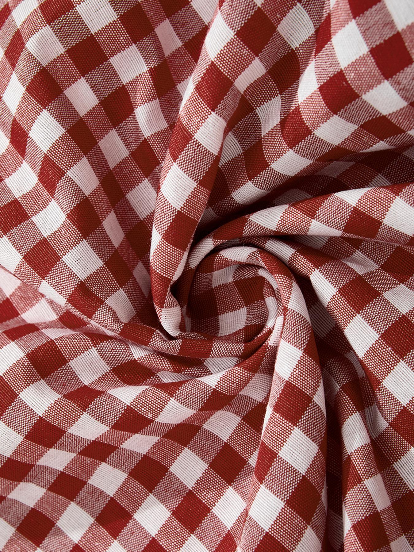 Men's Regular Fit Horse & Letter Print Short Sleeve Shirt, Casual Retro Gingham Shirt for Daily Wear, Fashion Aesthetic Men's Top for Summer