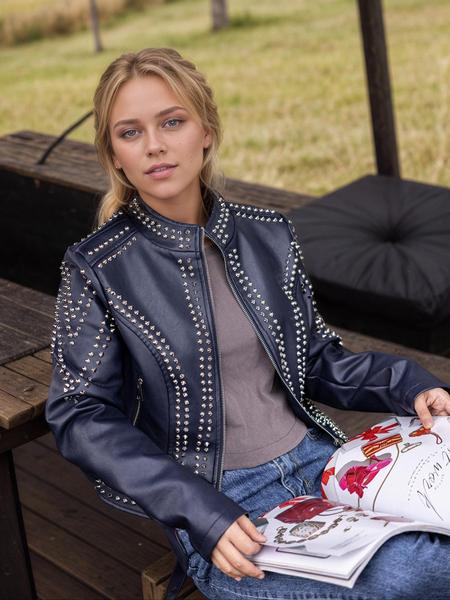 Women's Plus Size PU Jacket, Casual Fitted Plain Design, Spring & Fall Vintage Fashion Streetwear Outerwear, Stylish Women's Clothing