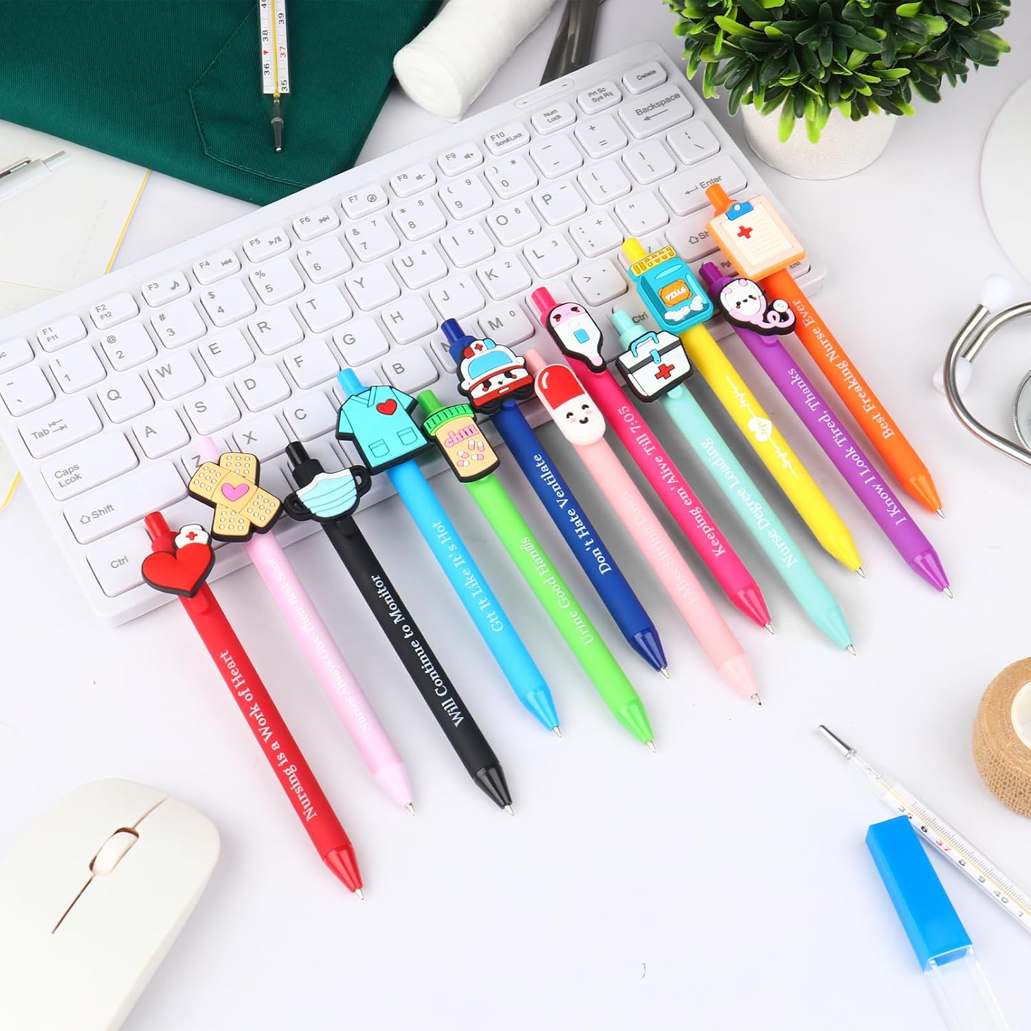 Nurse Pens Gifts,12-PC Creative  Pens for  with Funny Sayings Student Essentials Cna Accessories for Work (Nurse Pens, 12)