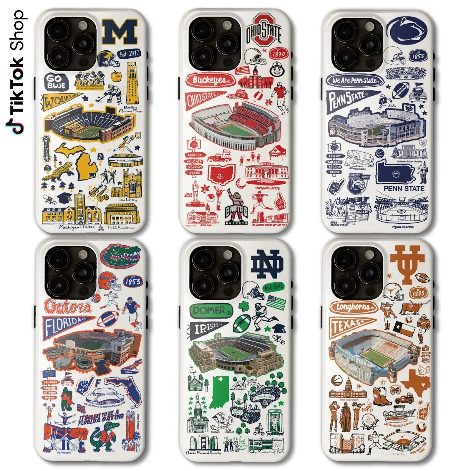 College football team phone cases, NCAA team series protective cases, gifts for college sports fans; compatible with iPhone 11–17 Pro Max/Plus and Samsung Galaxy S23–S25 series.
