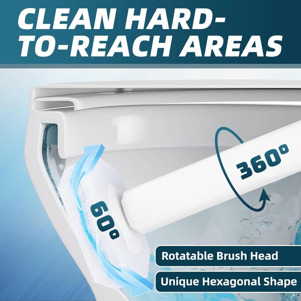 50 Disposable Toilet Cleaning Brush Replacement Heads Durable & Compatible with Most Brushes Separate Design for Hygienic Daily Use High-Quality Materials Easy Install Snap-On Refills
