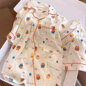 Kawaii Miffy Rabbit Cartoon Pajamas Sweet and Cute Summer Short Sleeves and Shorts for Girls Student Dormitory Home Wear Set