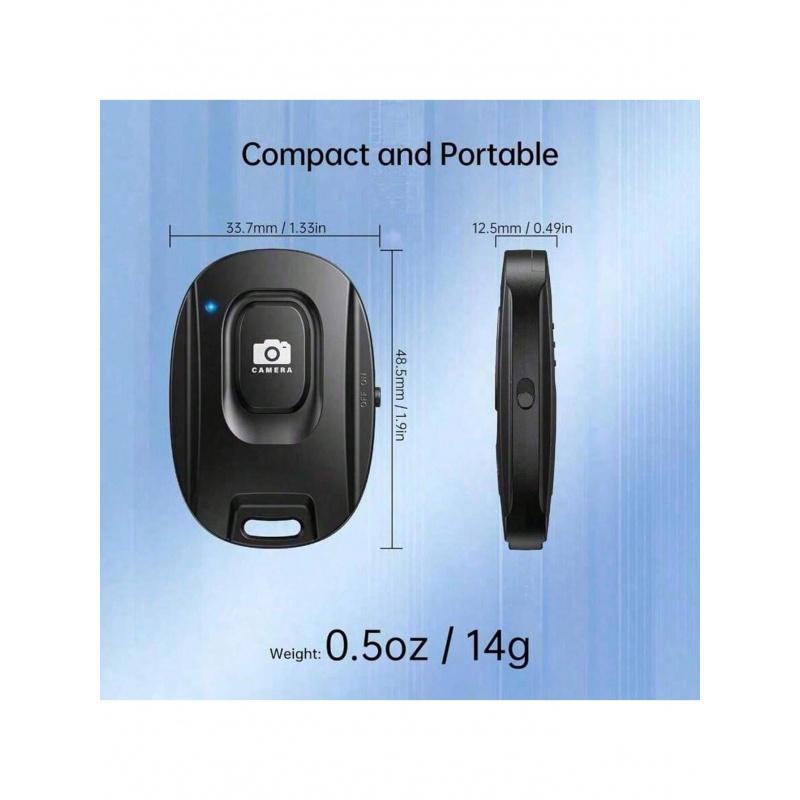 Camera Remote Tter One And Android Smartpones Wires Pone Remote Control Selfie Button Potos And Deos (Bluetoot 5.2) Wrist Strap Included Black W54 Portable Wireless