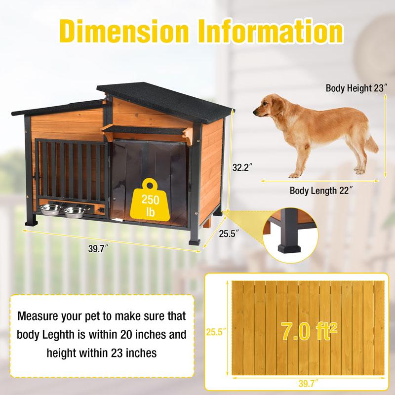 Aivituvin-AIR7021 Metal Frame Wooden Dog House | Waterproof Roof,Dog Furniture,Ourdoor Dog Crate Aivituvin-AIR7021 Metal Frame Wooden Dog House | Waterproof Roof,Dog Furniture,Ourdoor Dog Crate