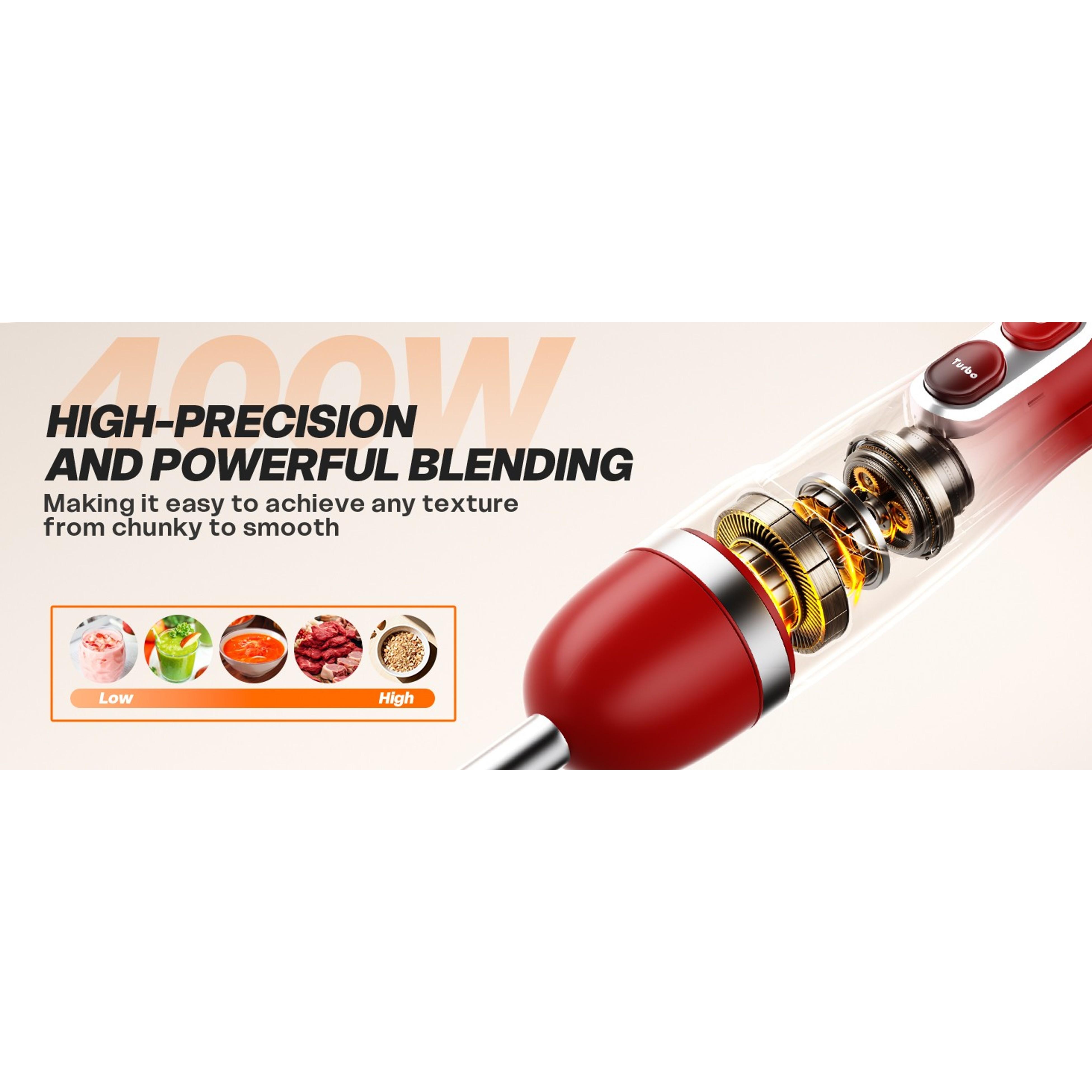 Immersion Blender Corded 400W, 2 Speed, Emulsifier, Blend, BPA-FreeGift Immersion Blender Corded 400W, 2 Speed, Emulsifier, Blend, BPA-FreeGift