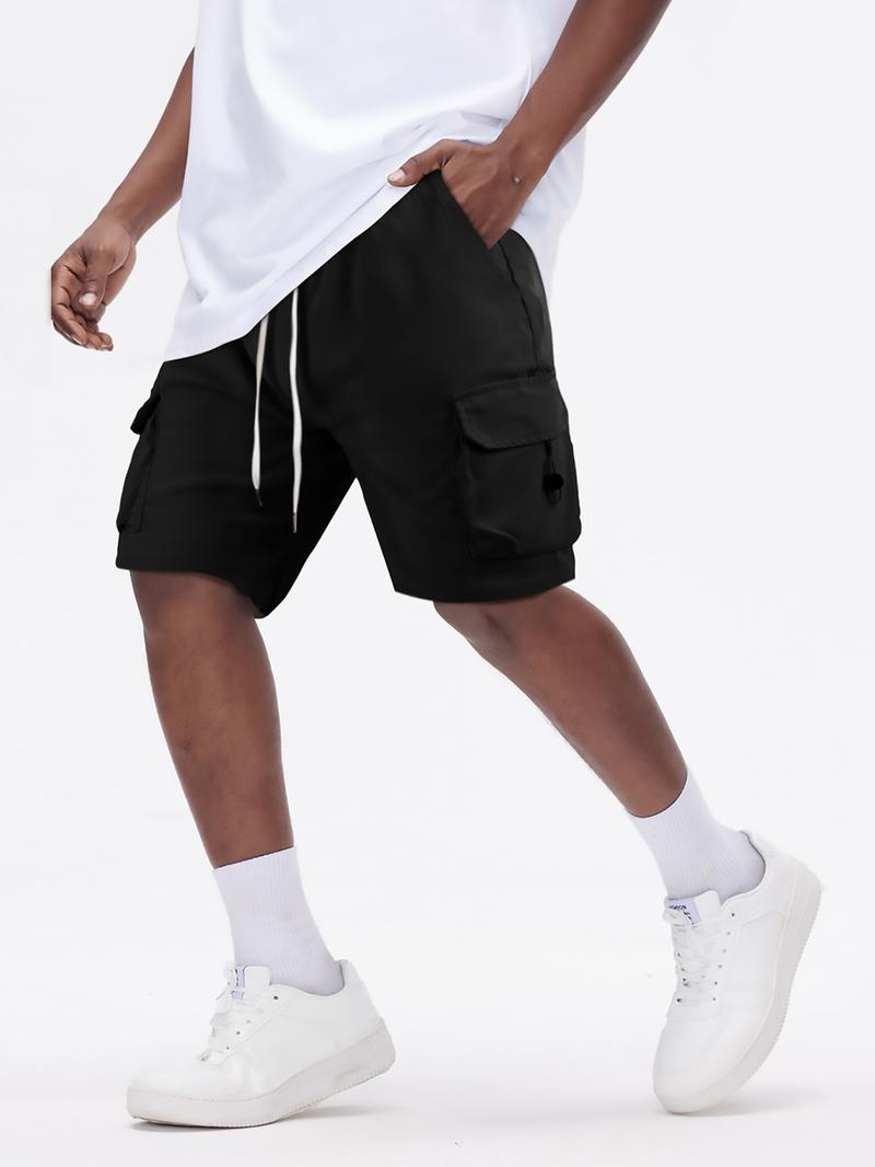 GINGTTO Mens Twill Cargo Shorts Elastic Relaxed Fit Casual Drawstring Work Shorts