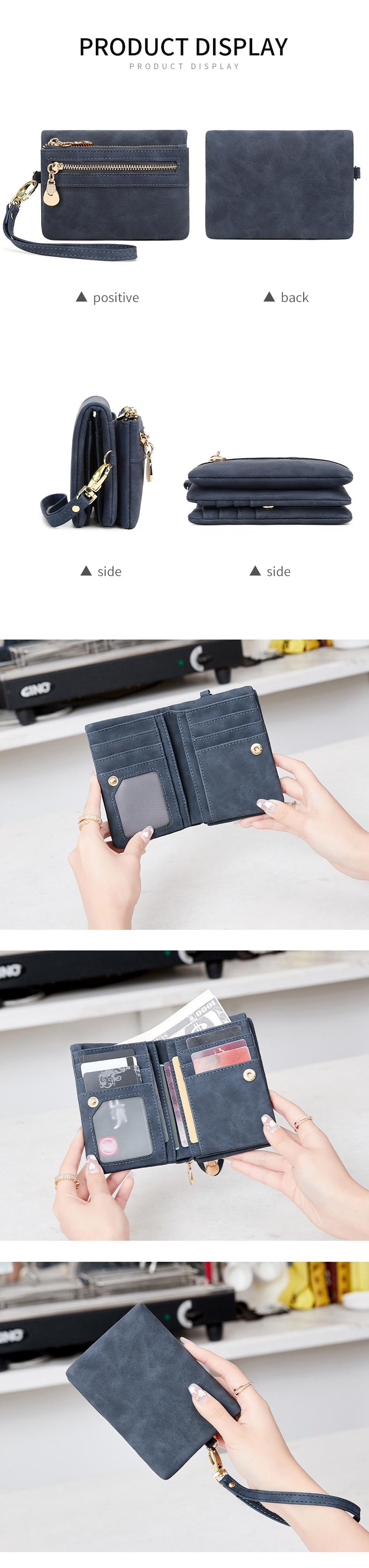 Women's Retro Design Snap Short Wallet with Zip Closure and Wrist Strap, Compact Minimalist Design for Daily Use, Multi-Functional Short Wallet for All Occasions, Christmas Gift, Valentine's Day Gift, Ideal Gift, Fashionable Wallet