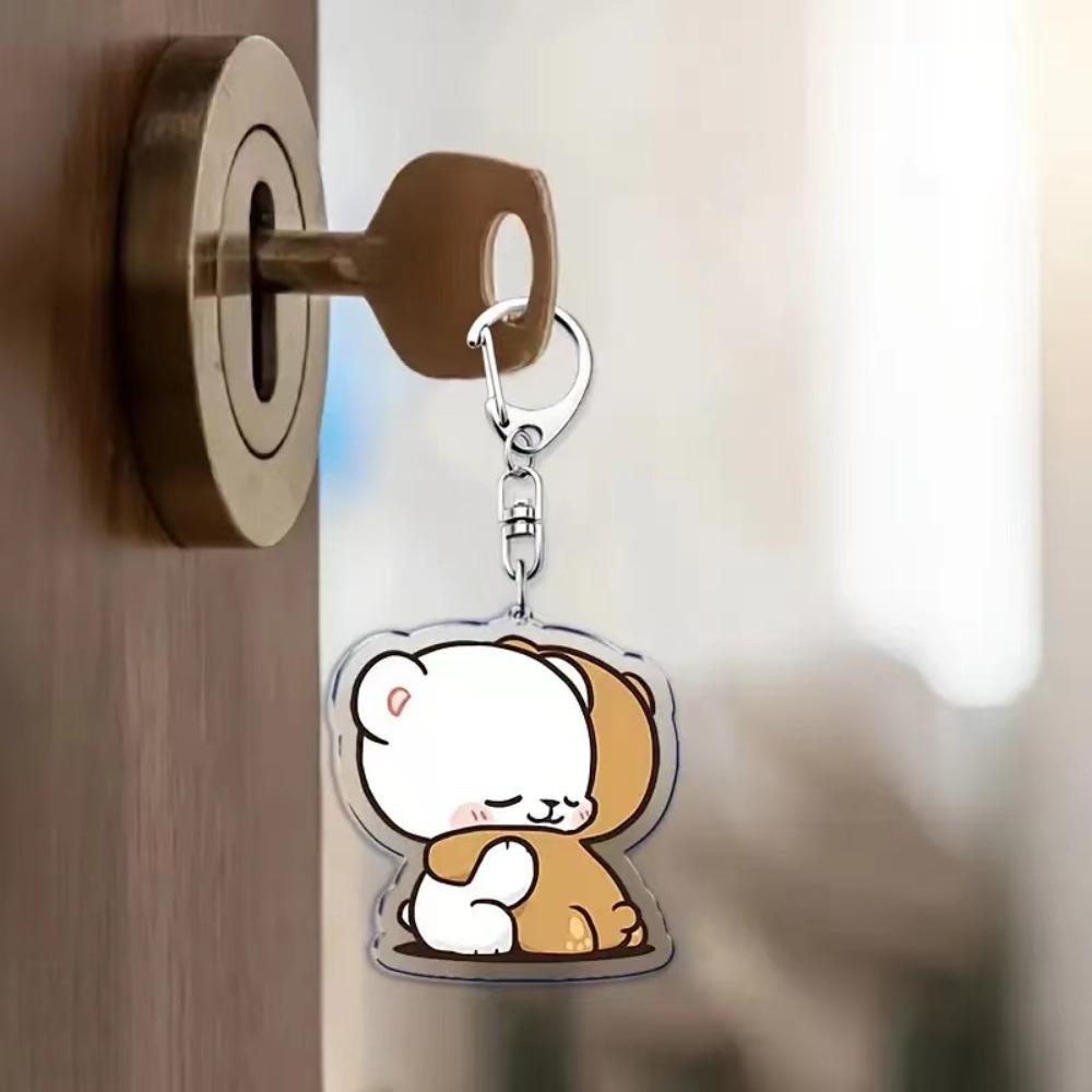 2D Anime Characters Cartoon Bears Cute Cloth Acrylic Keychains Animal Keychains Desktop Ornaments Exquisite Gifts for Anyone