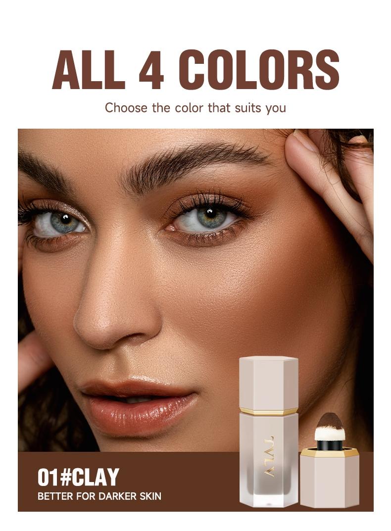 4-Color Face Contouring Liquid, Natural Highlighter, Bronzer, Waterproof Matte Finish, Multi-Functional Bronzing Makeup Stick, Long-Lasting Skin Brightener, Highlighting Stick, Contour Cheek