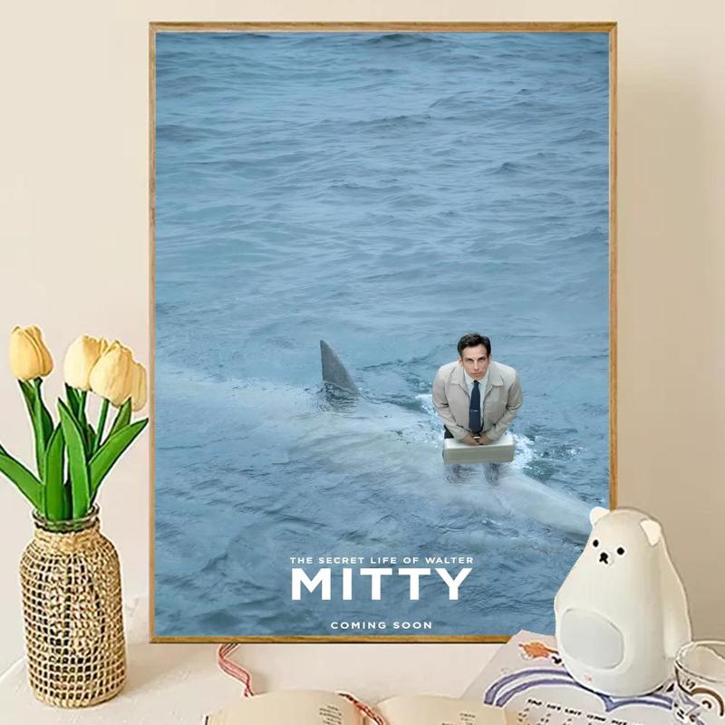 The S-Secret Life of Walter Mitty Poster Sticky Waterproof Wall Art High Quality Print Aesthetic Home Living Bedroom Decor Trendy Room Decoration Easy-To-Apply Gift Durable