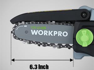 #JumpstartSale WORKPRO Mini Chainsaw, 6.3“ Cordless Electric Compact Chain Saw with 2 Batteries, One-Hand Operated Portable Wood Saw with Replacement Guide Bar and Chain for Garden Tree Branch Pruning, Wood Cutting