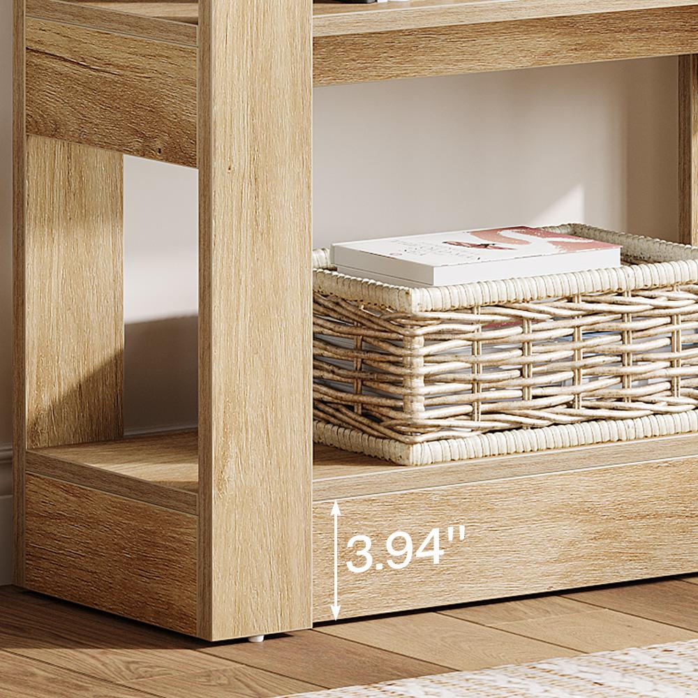 LITTLE TREE 5-Tier Bookshelf, Arch-Shaped Racks, Tall Standing Wooden Bookcase Display Shelf Modern Storage Solution