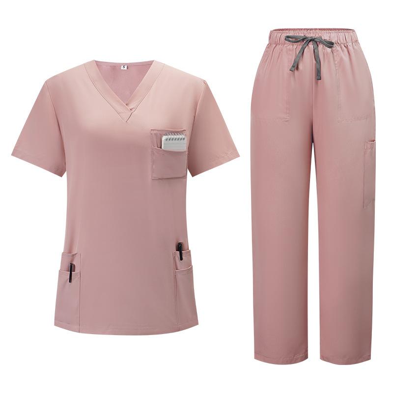 New Arrival 2-Piece Medical Scrubs Workwear Set - Short Sleeve Top, Straight Leg Pants, Durable for Nurses, Hospital Operating Room, Daily Training (Scrubs Sets for Women Compatible), Clothes