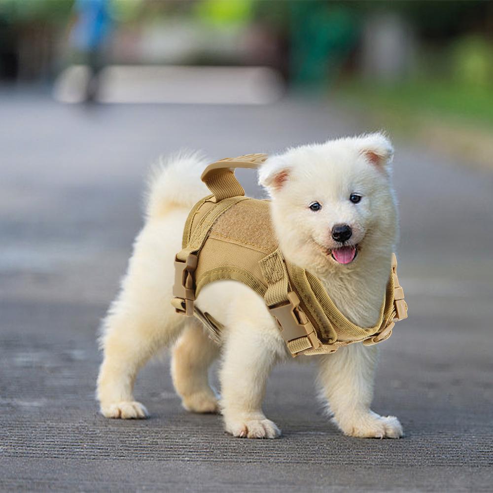 Tactical Dog Harness with Rubber Handle For Small Dogs Military Puppy Vest Harness for Outdoor Training