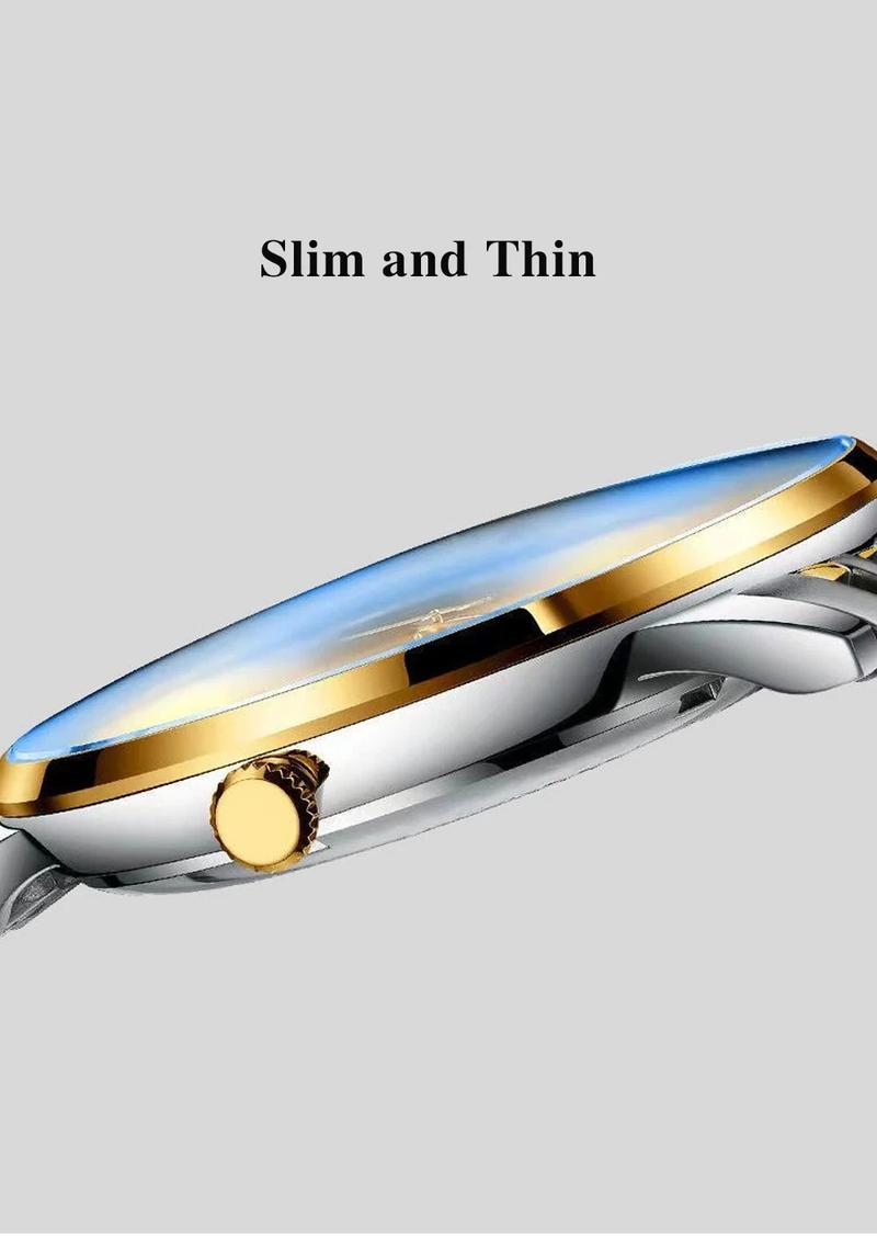 Men's Stainless Steel Analog Quartz Watch, Waterproof Luminous Display, Day & Date Function, Stylish Business Design for Daily Wear, Business Fashion Watches