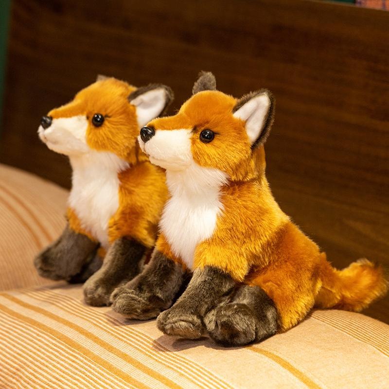 Reallife Fox Plushie Stuffed Wild Animals Lifelike Doll Home Decor Toys Simulated Fox Doll Kids Birthday Xmas Gifts