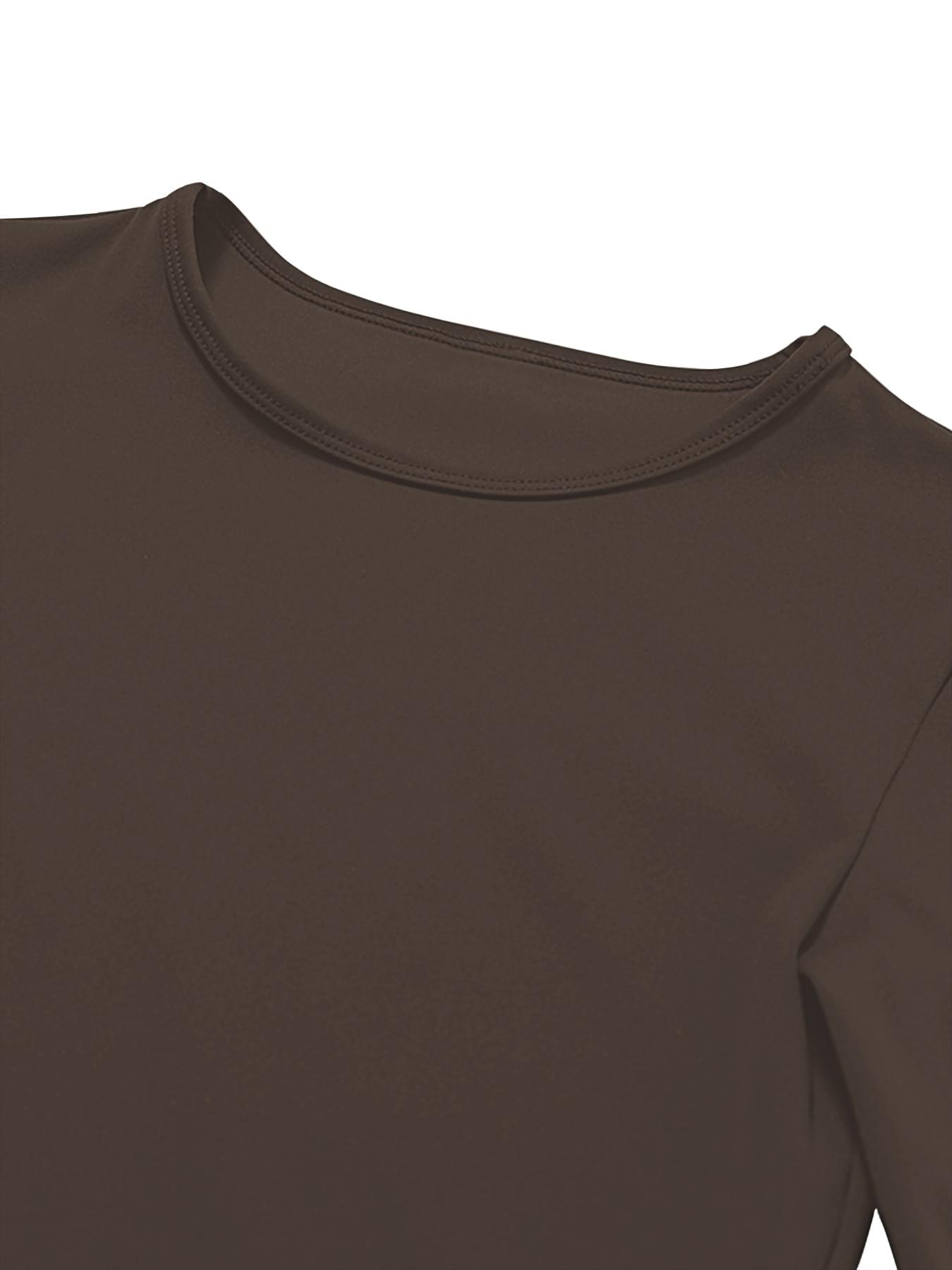 Women's Sporty Long Sleeve Top & Shorts Set, High Waist Tight-Fit Above Knee Activewear, Sweat-Wicking Quick-Dry Fabric for All Seasons, Solid Sports Sets, Gym Clothes Workout