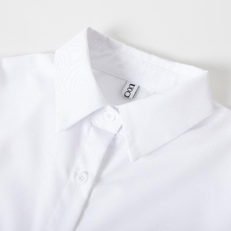 Flared Sleeves Bow-Embellished Falbala Solid Color Lapel Blouses&Shirts Tops Womenswear Casual Elegant Basic Outfit