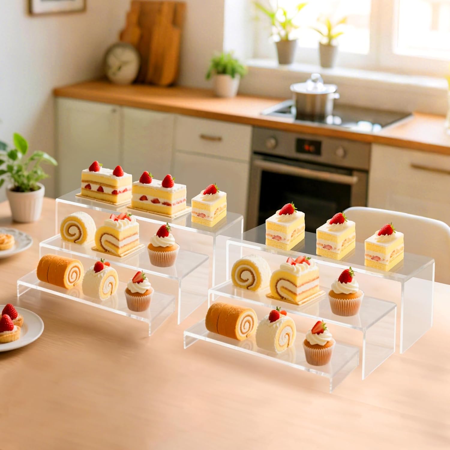 Display Riser Stand of 6 count, 5mm Thickness,12'' Length Tierd Display Stands, Shelf Risers for Perfume Display,Risers for Buffet Table,Cupcake Stand,Pop Figurines,Tumbler, Display Riser Stand of 6 count, 5mm Thickness,12'' Length Tierd Display Stands, Shelf Risers for Perfume Display,Risers for Buffet Table,Cupcake Stand,Pop Figurines,Tumbler,