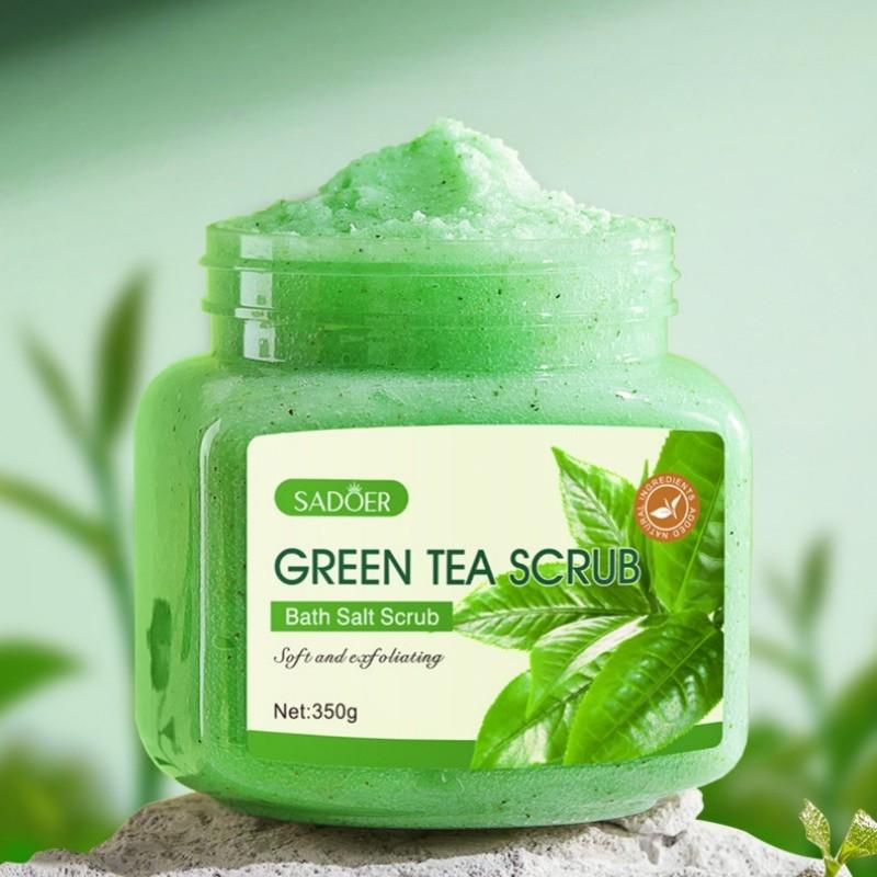 350g Sadoer Tea Body Scrub, Cleanses Skin, Removes Dead Cells, Softens and Smooths, Bath Essentials, Exfoliating Soap